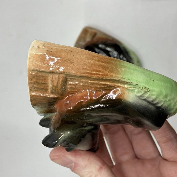 Vintage Elbro Japan Ceramic Horse Head hand Decorated Wall Pocket Set of 2 - Picture 4 of 10